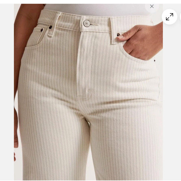 NWT Abercrombie & Fitch Women’s High-Rise 90s Relaxed Jeans Neutral Stripe, 26 S - Picture 1 of 7